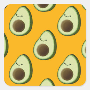 Avocado Pattern Square Sticker