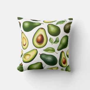 Avocado pattern throw pillow