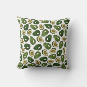 Avocado pattern throw pillow