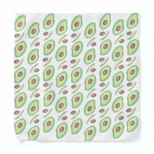 Avocado Pits Slices Fruit Hand Drawn Pattern   Bandana