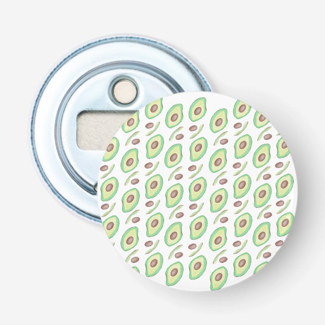 Avocado Pits Slices Fruit Hand Drawn Pattern    Bottle Opener (Front)