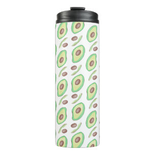 Avocado Pits Slices Fruit Hand Drawn Pattern Thermal Tumbler