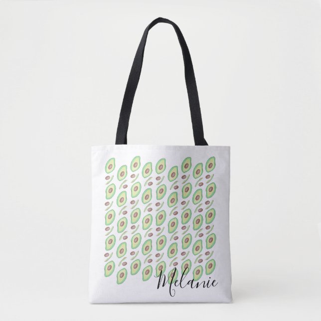Avocado Pits Slices Fruit Hand Drawn Pattern  Tote Bag (Front)
