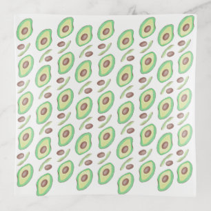 Avocado Pits Slices Fruit Hand Drawn Pattern Trinket Tray