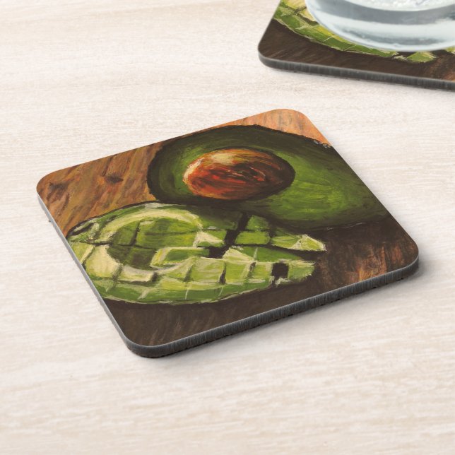 Avocado Plastic Coasters (Left Side)