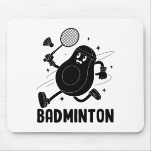 Avocado Playing Badminton Healthy Vegetarian Food  Mouse Pad