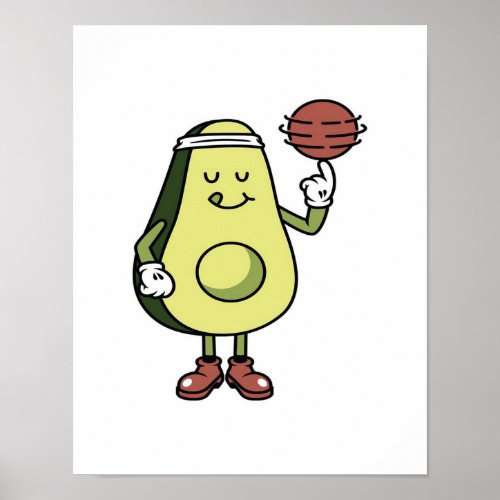 Avocado Playing Ball_ Funny Avocado Lover Gift Poster