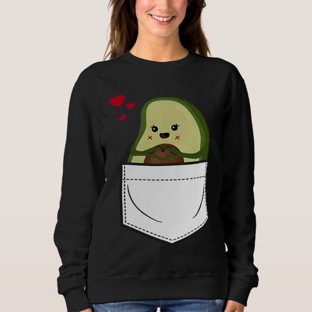 Avocado Pocket Eating Vegan Fruit Avocado Sweatshirt (Front)