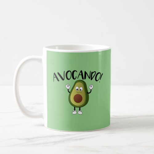 Avocado Positive Cartoon Coffee Mug