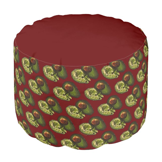 Avocado Pouf Pillow (Angled Front)