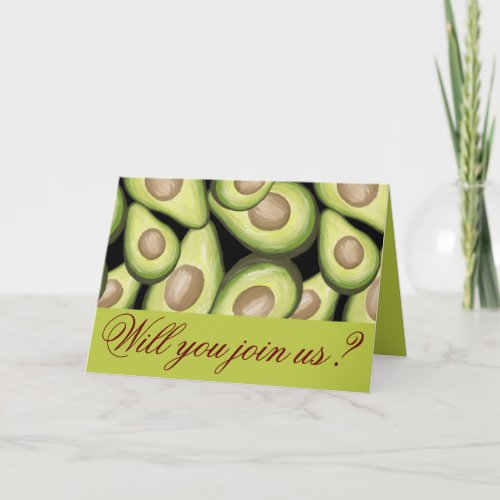 Avocado Print Invitation Greeting Card