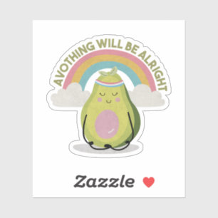 Avocado Pun: Avothing Will be Alright Sticker