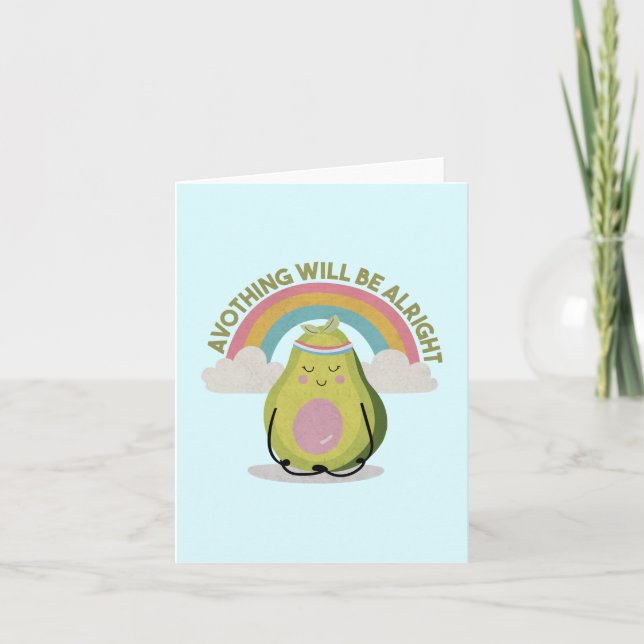 Avocado Pun: Avothing Will be Alright Thank You Card (Front)