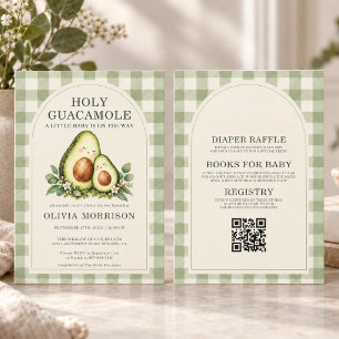 Avocado QR Code Baby Shower Invitation