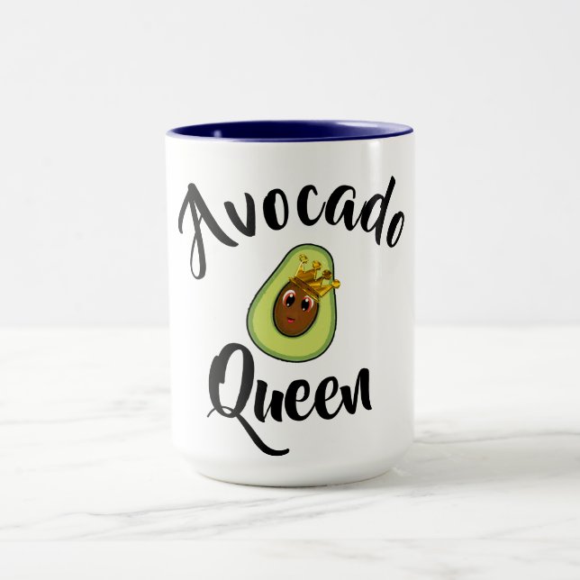 avocado queen healthy keto weightloss funny coffee mug (Center)