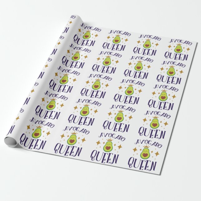 Avocado Queen Wrapping Paper (Unrolled)
