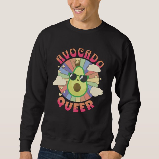 Avocado Queer Gay and Lesbian  Fruits LGBT Pride Sweatshirt (Front)