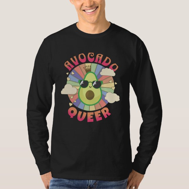 Avocado Queer Gay and Lesbian  Fruits LGBT Pride T-Shirt (Front)