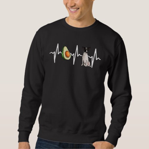 Avocado Rat Terrier Heartbeat Dog Sweatshirt