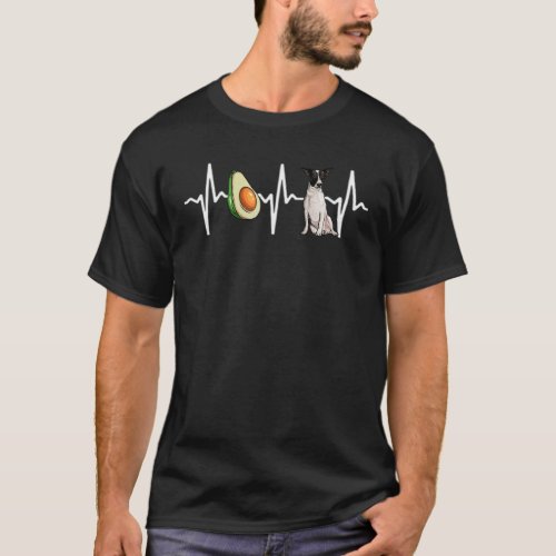 Avocado Rat Terrier Heartbeat Dog T_Shirt