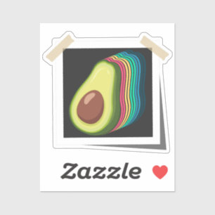 Avocado Retro Photo Color Scheme Fruit Vintage Sticker