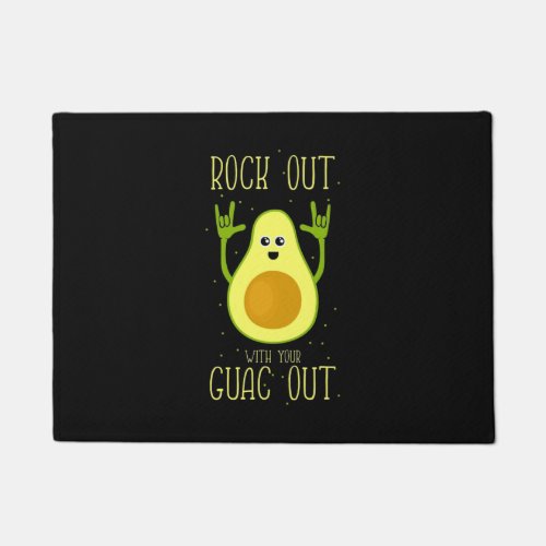Avocado Rock Out With Your Guac Out Doormat