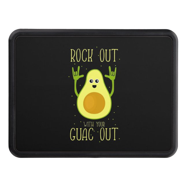 Avocado Rock Out With Your Guac Out Hitch Cover (Front)