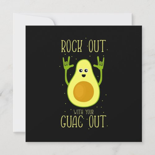 Avocado Rock Out With Your Guac Out Invitation
