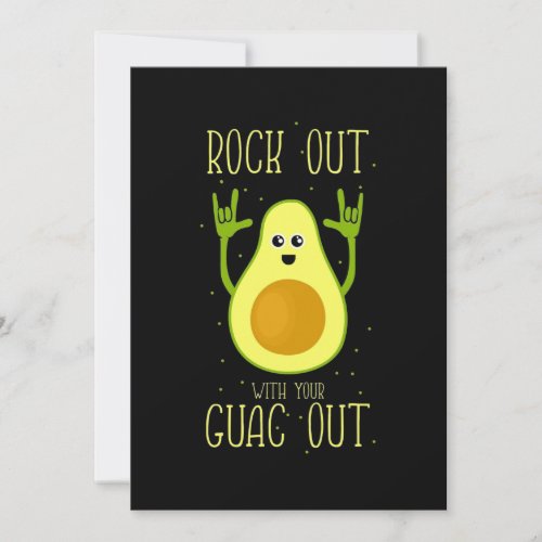 Avocado Rock Out With Your Guac Out Invitation