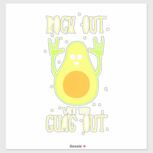 Avocado Rock Out With Your Guac Out Sticker