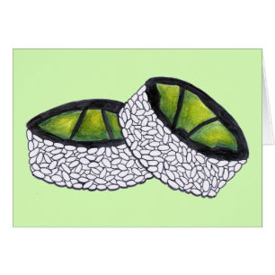 Avocado Roll Japanese Restaurant Sushi Food Foodie Cards