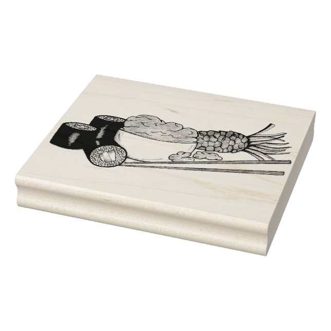 Avocado Roll Wasabi Sushi Japanese Food Restaurant Rubber Stamp (Stamp)