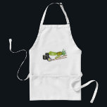 Avocado Rolls Wasabi Sushi Japanese Food Dinner Adult Apron<br><div class="desc">Design features an original illustration of avocado maki sushi rolls, a bowl of spicy, bright green wasabi (Japanese horseradish) and a pair of chopsticks. Ideal for a Japanese restaurant, food festival, sushi lover, or fan of Japan and Japanese cuisine. This food themed illustration is also available on other products. Lots...</div>