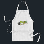 Avocado Rolls Wasabi Sushi Japanese Food Dinner Adult Apron<br><div class="desc">Design features an original illustration of avocado maki sushi rolls, a bowl of spicy, bright green wasabi (Japanese horseradish) and a pair of chopsticks. Ideal for a Japanese restaurant, food festival, sushi lover, or fan of Japan and Japanese cuisine. This food themed illustration is also available on other products. Lots...</div>