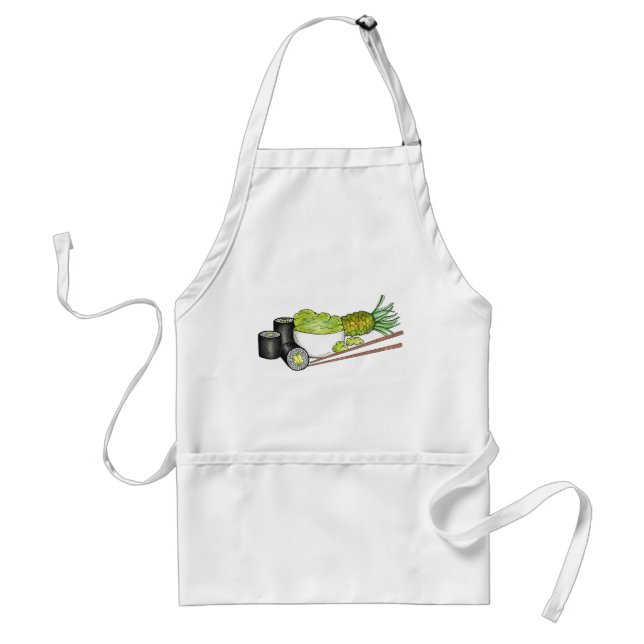 Avocado Rolls Wasabi Sushi Japanese Food Dinner Adult Apron (Front)