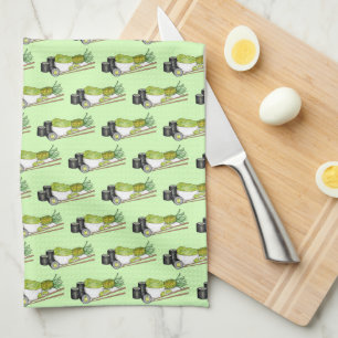 Avocado Rolls Wasabi Sushi Japanese Food Dinner Kitchen Towel