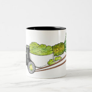 Avocado Rolls Wasabi Sushi Japanese Food Dinner Two-Tone Coffee Mug