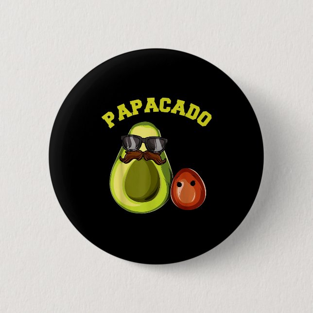 Avocado Shirt For Men, Papacado Pregnancy Announce Button (Front)