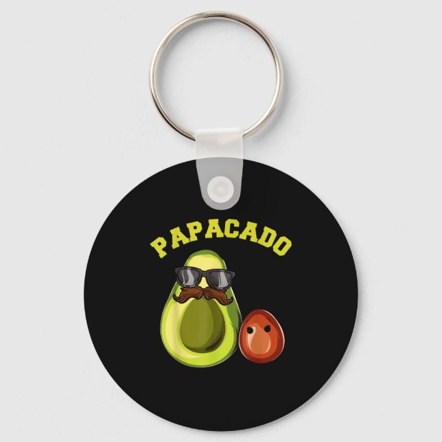 Avocado Shirt For Men, Papacado Pregnancy Announce Keychain (Front)
