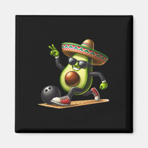 Avocado Showing Bowling Skills Cinco De Mayo Funny Magnet