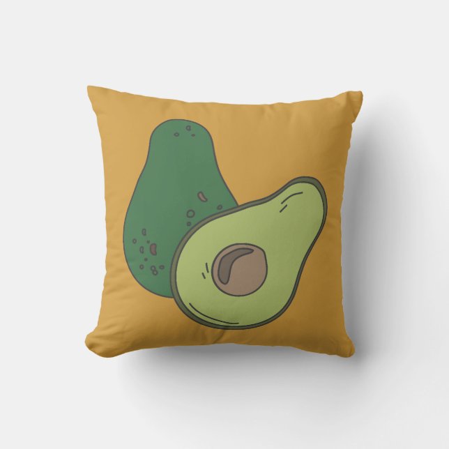 Avocado, slices, cured throw pillow (Front)