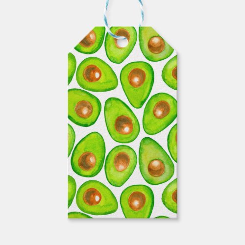 Avocado slices watercolor gift tags