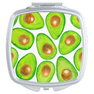 Avocado slices watercolor makeup mirror