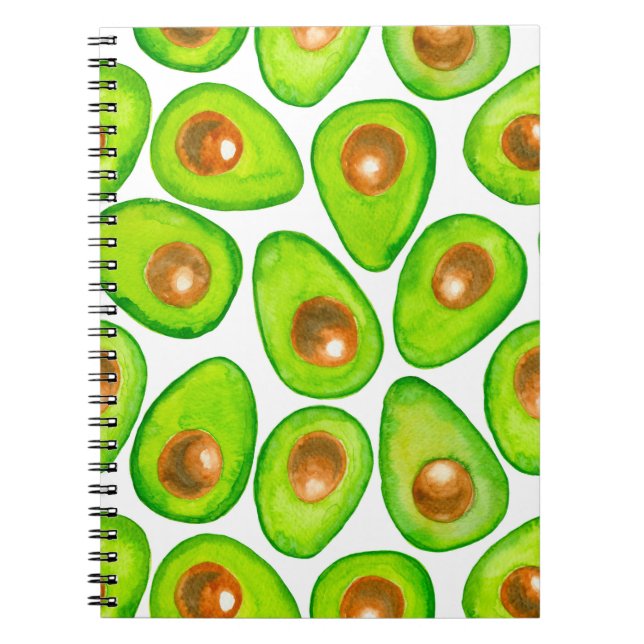 Avocado slices watercolor notebook (Front)