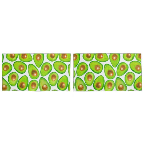 Avocado slices watercolor pillowcase