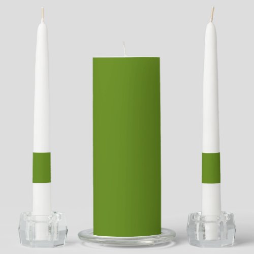 Avocado solid color unity candle set