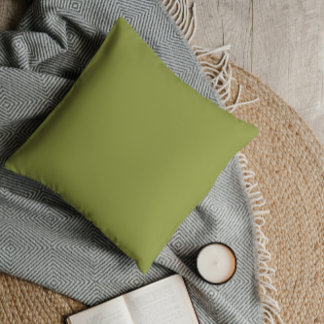 Avocado   solid  green   throw pillow