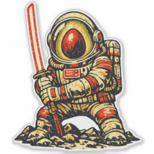 Avocado Space Commander — Vintage Retro Sci-Fi War Sticker