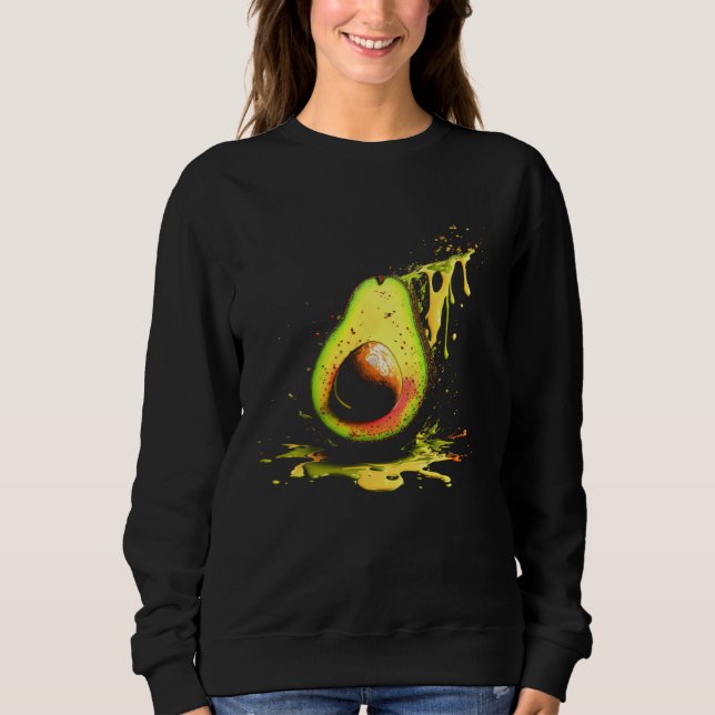 Avocado Splash Vegan Vegetarian Healthy Food Sweatshirt (Front)