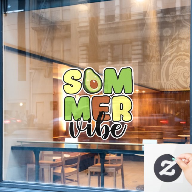 Avocado Summer Vibes Window Cling (Cafe Window)